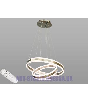 Подвесная светодиодная люстра с диммером, 170W D8301-600+400+200HR dimmer (золото)