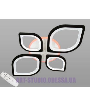 Стельова LED-люстра з диммером та підсвічуванням, 105W  8073/2+2BK LED 3color dimmer