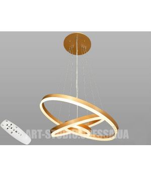 Сучасна світлодіодна підвісна люстра з пультом, димером, 90W D8174-600+400+200G dimmer