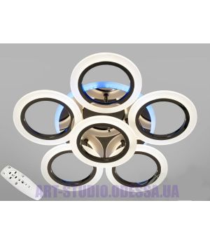 Потолочная светодиодная люстра, 75W 3855/5+1BHR LED 3color dimmer (хром,золото,черный хром)
