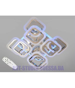 Потолочная светодиодная люстра, 110W HAS8060/4+4HR LED 3color dimmer (хром,золото)