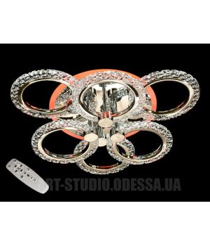 Світлодіодна акрилова люстра на пульті, 80 Вт,  A8180/3+3HR LED 3color dimme