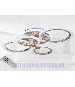 Люстра LED Art-Studio золото 4 кільця 75Вт  A8180/4G LED 3color dimmer