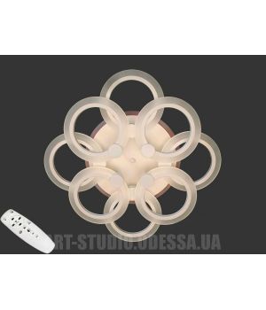Пристельова люстра кільцями-плафонами з підсвіткою, 110W, A8022/4+4WH LED 3color dimmer