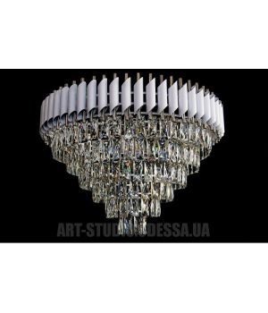 Современная хрустальная люстра 8032/750R (серебро,золото)