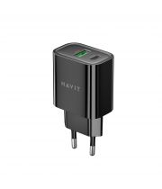 Зарядний пристрій HAVIT UC111 PRO 20W USB-A+USB-C Black