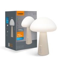 LED лампа настiльна з акумулятором VIDEX VL-TF25BG 4W 3000-6500K+RGB Beige