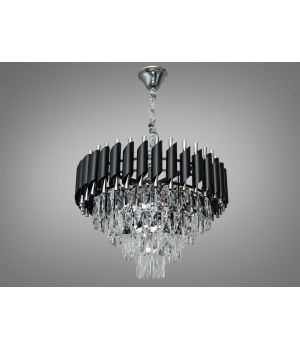 Сучасна кришталева люстра N9001-500BK+CH