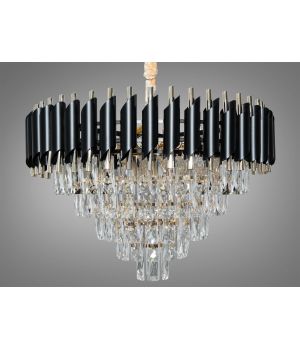 Сучасна кришталева люстра N9001-600BK+SGD