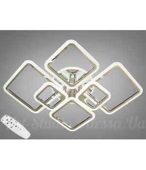 LED люстра на пульті з димером і різнобарвним підсвічуванням, 150W A8160/6HR LED 3color dimmer